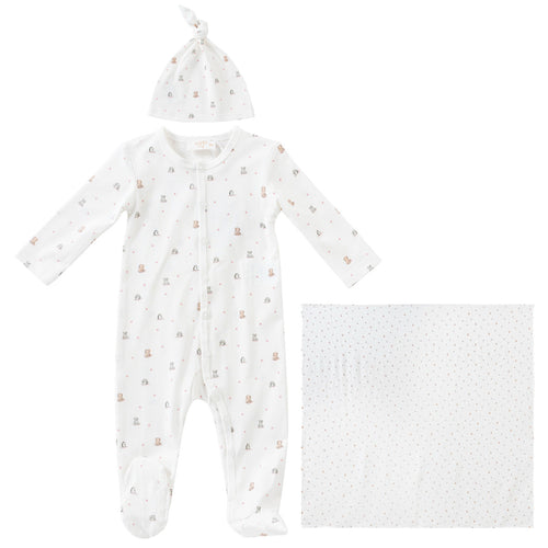Kipp Furry Friends Swaddle Layette Set - Pink