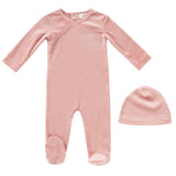 Kipp Embroidered Romper and Hat Set - Pink