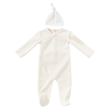 Load image into Gallery viewer, Kipp Rib Romper and Hat Set - White