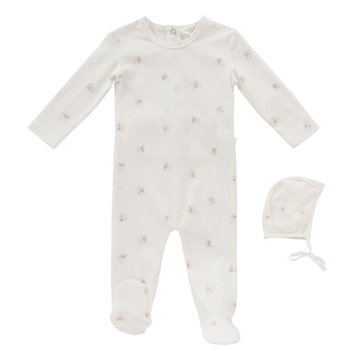 Kipp Butterfly Romper & Bonnet Set - Blue