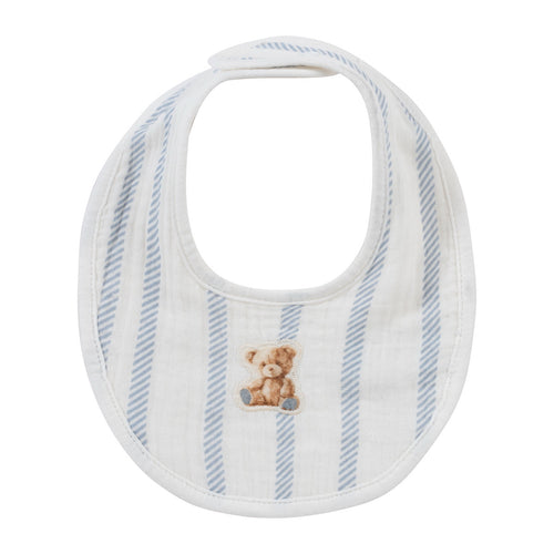 Kipp Stripe Teddy Bib - Blue