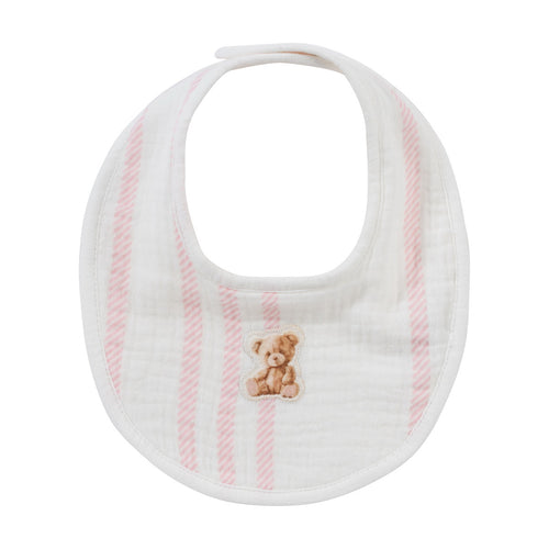 Kipp Stripe Teddy Bib - Pink