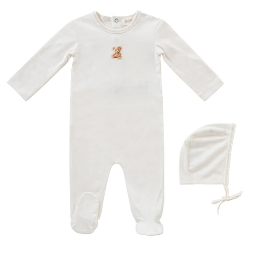 Kipp Teddy Romper & Bonnet - Pink