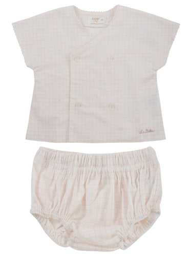 Kipp Baby Windowpane Set - Pink