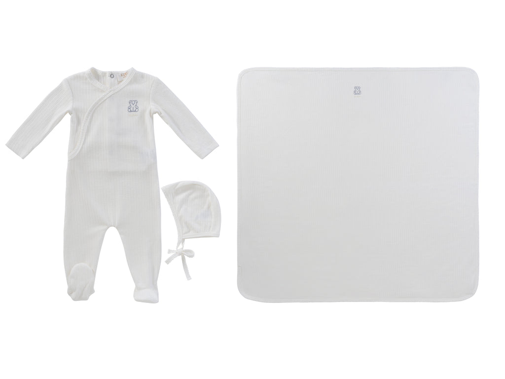 Kipp Baby Teddy Wrap Layette Set - Blue