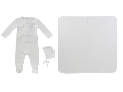 Kipp Baby Teddy Wrap Layette Set - Pink