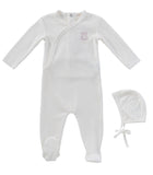 Kipp Baby Teddy Wrap Footie And Bonnet Set - Pink