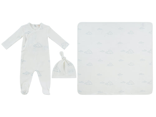 Kipp Baby Starlight Wrap Layette Set - White/Blue