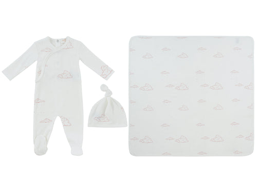 Kipp Baby Starlight Wrap Layette Set - White/Pink