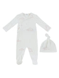 Kipp Baby Starlight Wrap Footie And Hat - White/Pink