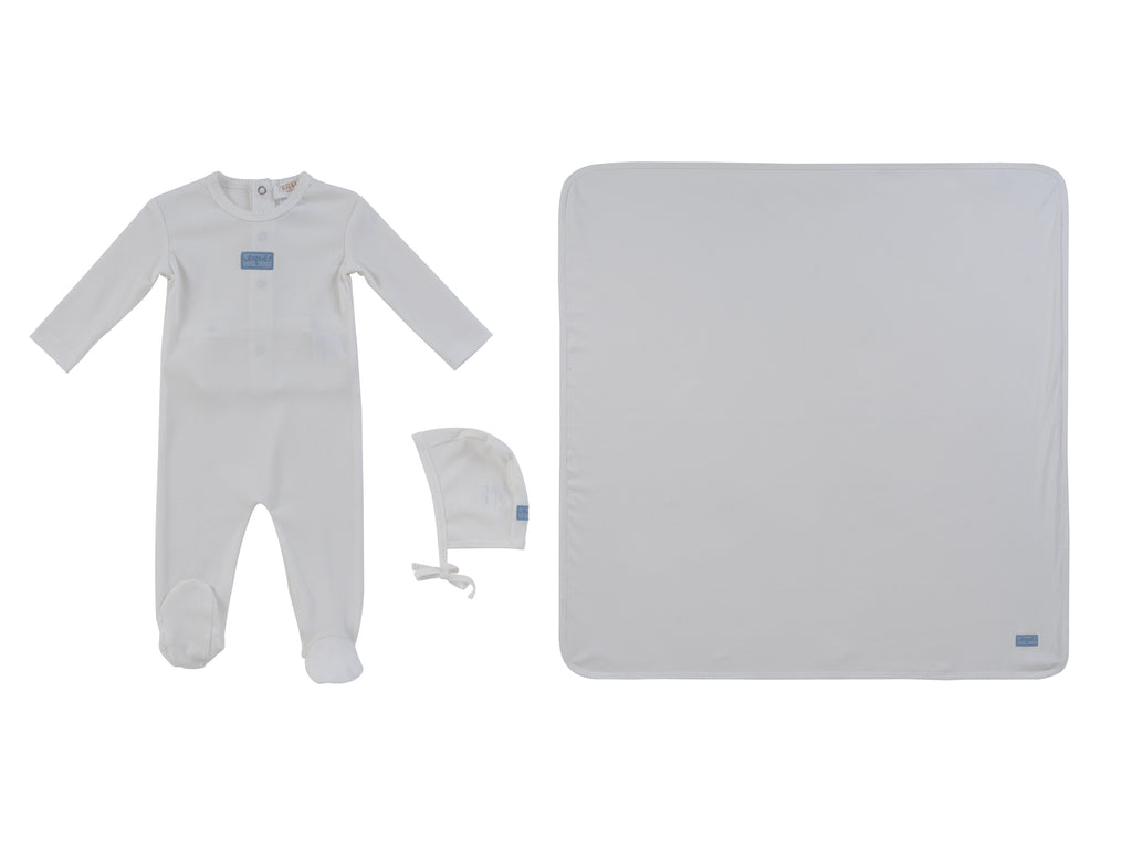 Kipp Baby Enfant Rib Layette Set - White/Blue
