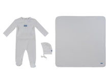 Load image into Gallery viewer, Kipp Baby Enfant Rib Layette Set - White/Blue