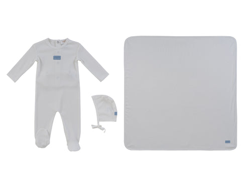 Kipp Baby Enfant Rib Layette Set - White/Blue
