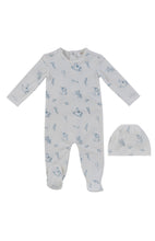 Load image into Gallery viewer, Kipp Baby Toile Footie And Hat - Blue