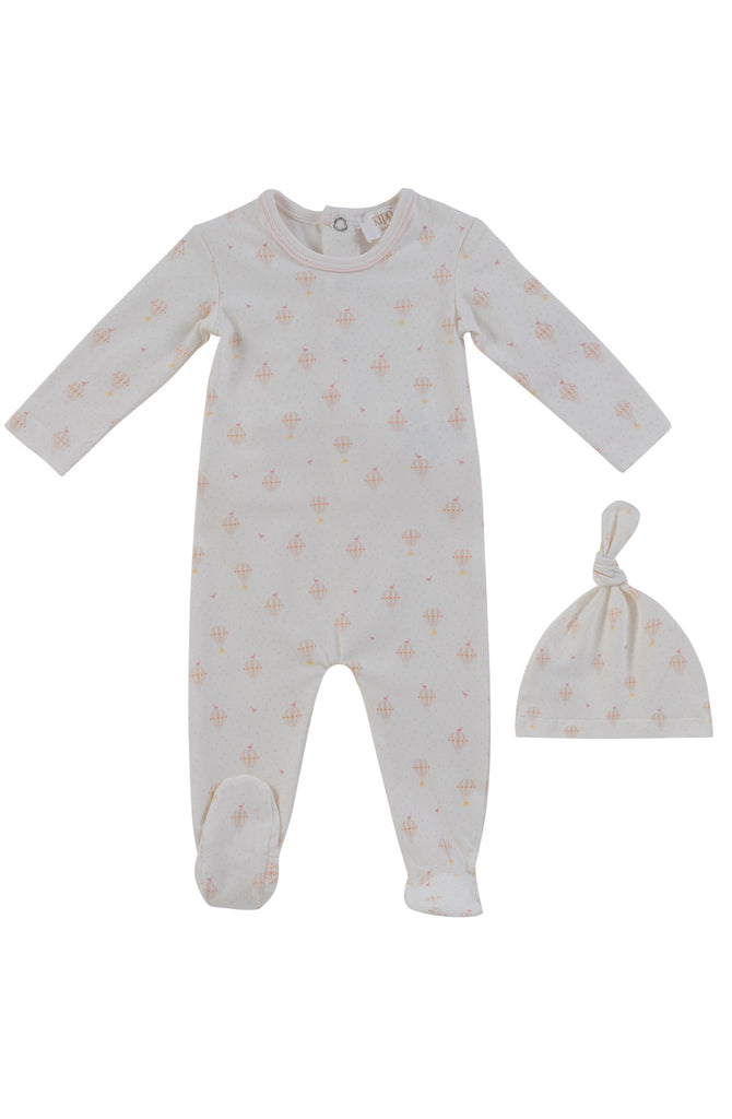 Kipp Baby Up & Away Footie And Hat - Pink