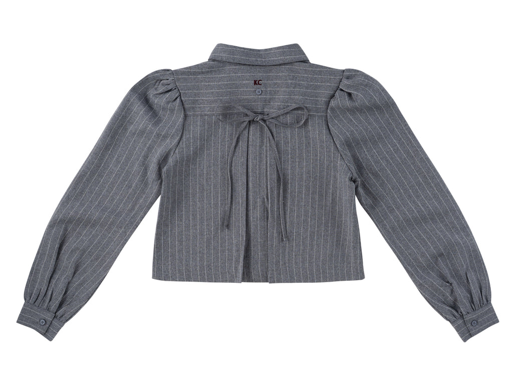 Kipp Cynthia Pinstripe Shirt And Skirt Set - Grey