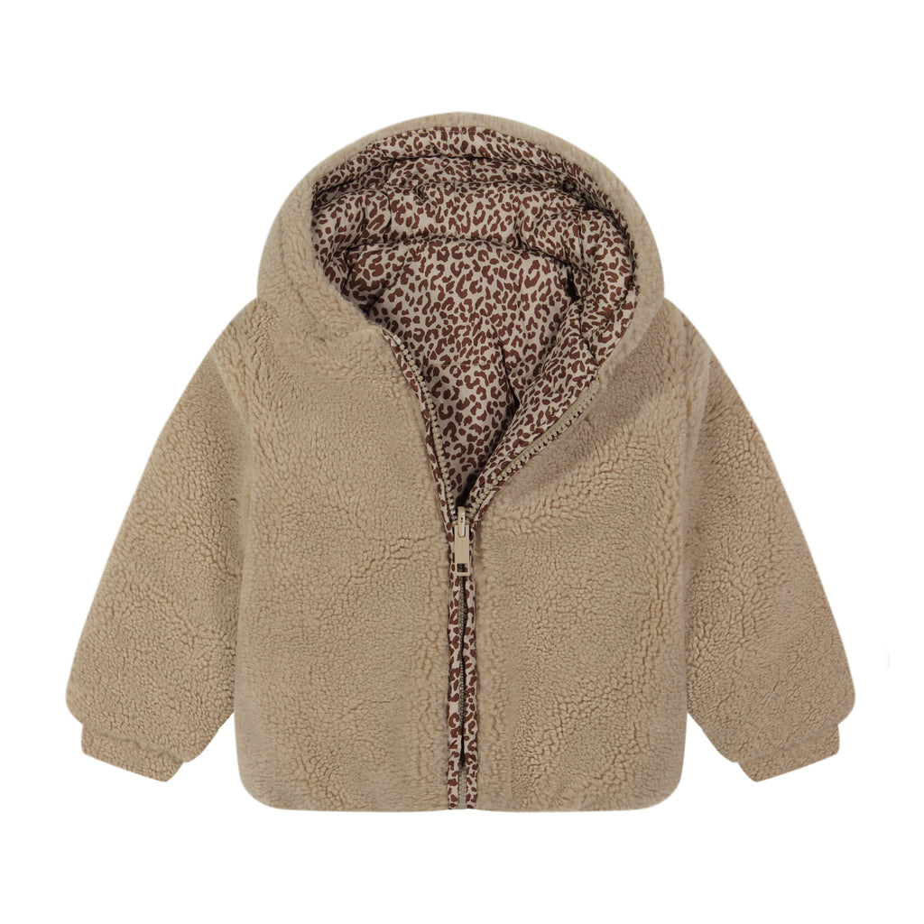Denali Teddy Bomber - Beige/Leopard