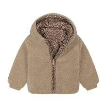 Load image into Gallery viewer, Denali Teddy Bomber - Beige/Leopard