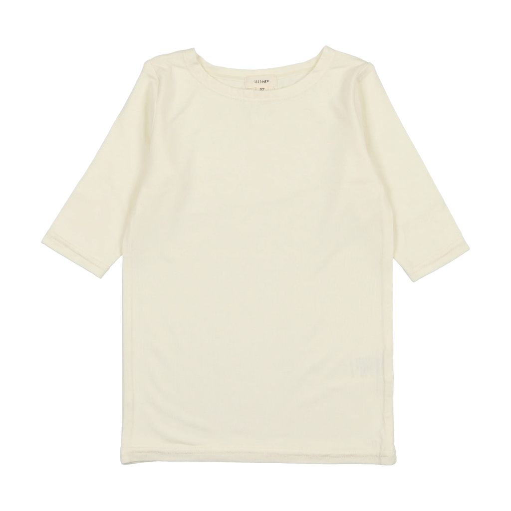 Lil Legs Bamboo Tee Three Quarter Sleeve - Cream