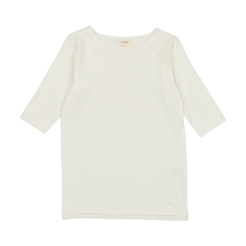 Lil Legs Bamboo Tee Three Quarter Sleeve - Off White