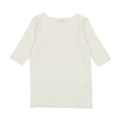 Lil Legs Bamboo Tee Three Quarter Sleeve - Off White