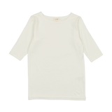 Lil Legs Bamboo Tee Three Quarter Sleeve - Off White