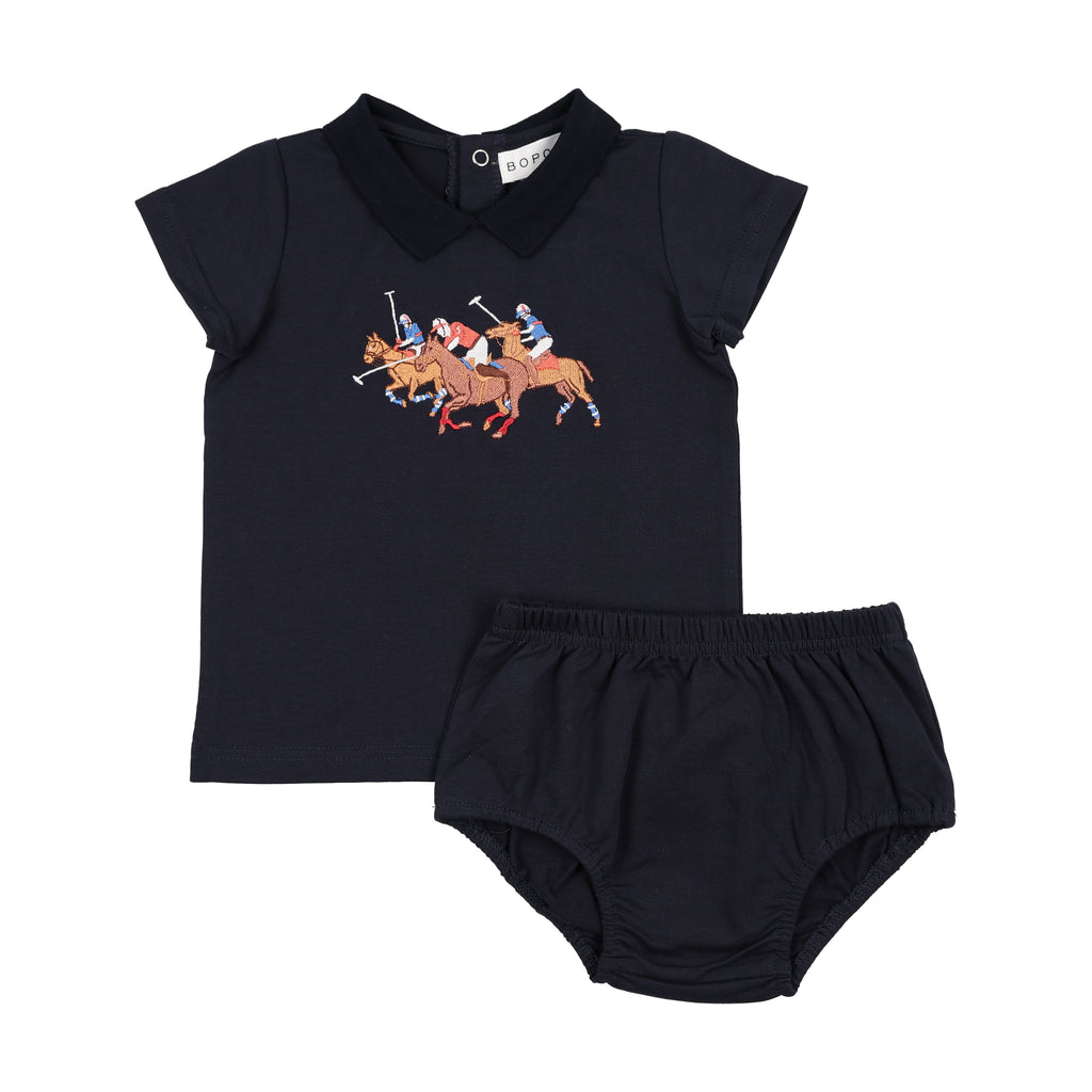 Bopop Navy Horse Baby Set