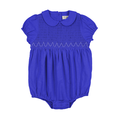 Bopop Royal Blue Smocked Romper