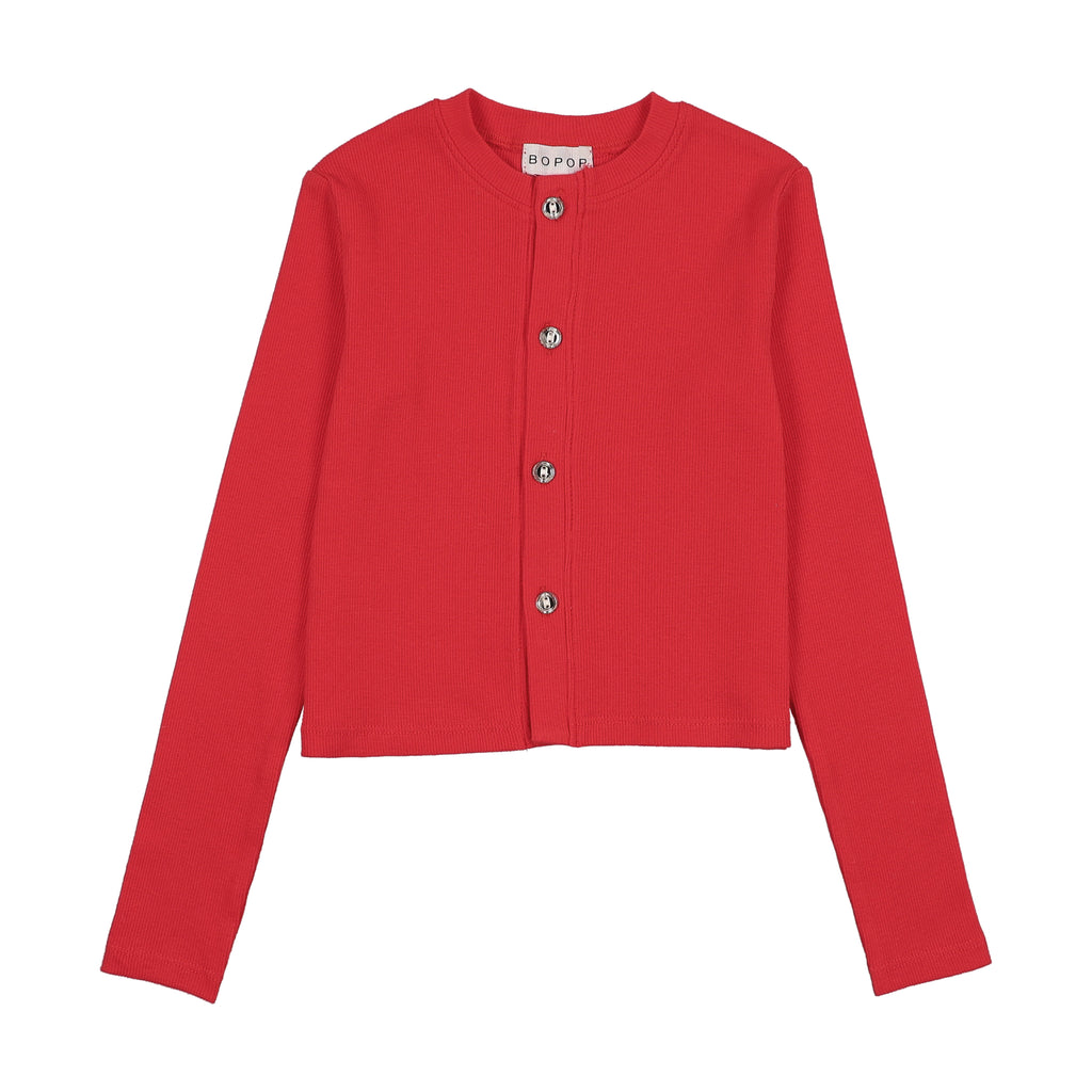 Bopop Red Girls Cardigan