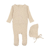 Lil Legs Twig Footie & Bonnet - Cream/Peach