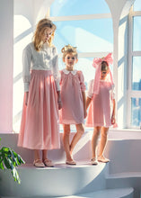 Load image into Gallery viewer, Little Tempest Taffeta Teens Maxi Skirt And Pintuck Shirt Set - Salmon/White