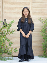 Load image into Gallery viewer, Retro Kid Mae Maxi Dress With Jewel Buttons - Black TRUE TO SIZE DON’T SIZE UP