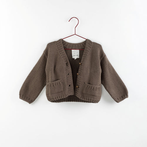 Please Mom Taupe Knit Cardigan