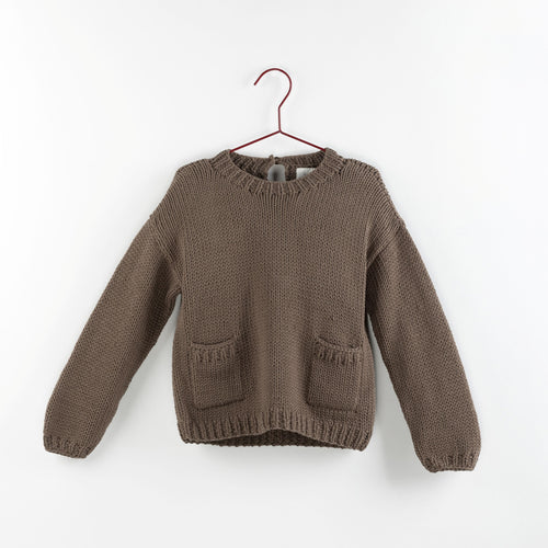 Please Mom Taupe Knit Sweater