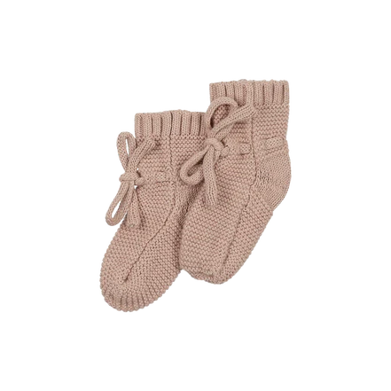Peluche Knit Booties - Taupe