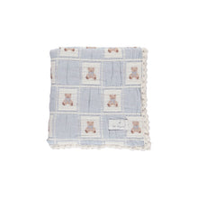 Load image into Gallery viewer, Bebe Organic Teddy Bear Blanket - Blue Teddy Patchwork