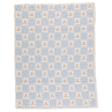 Load image into Gallery viewer, Bebe Organic Teddy Bear Blanket - Blue Teddy Patchwork