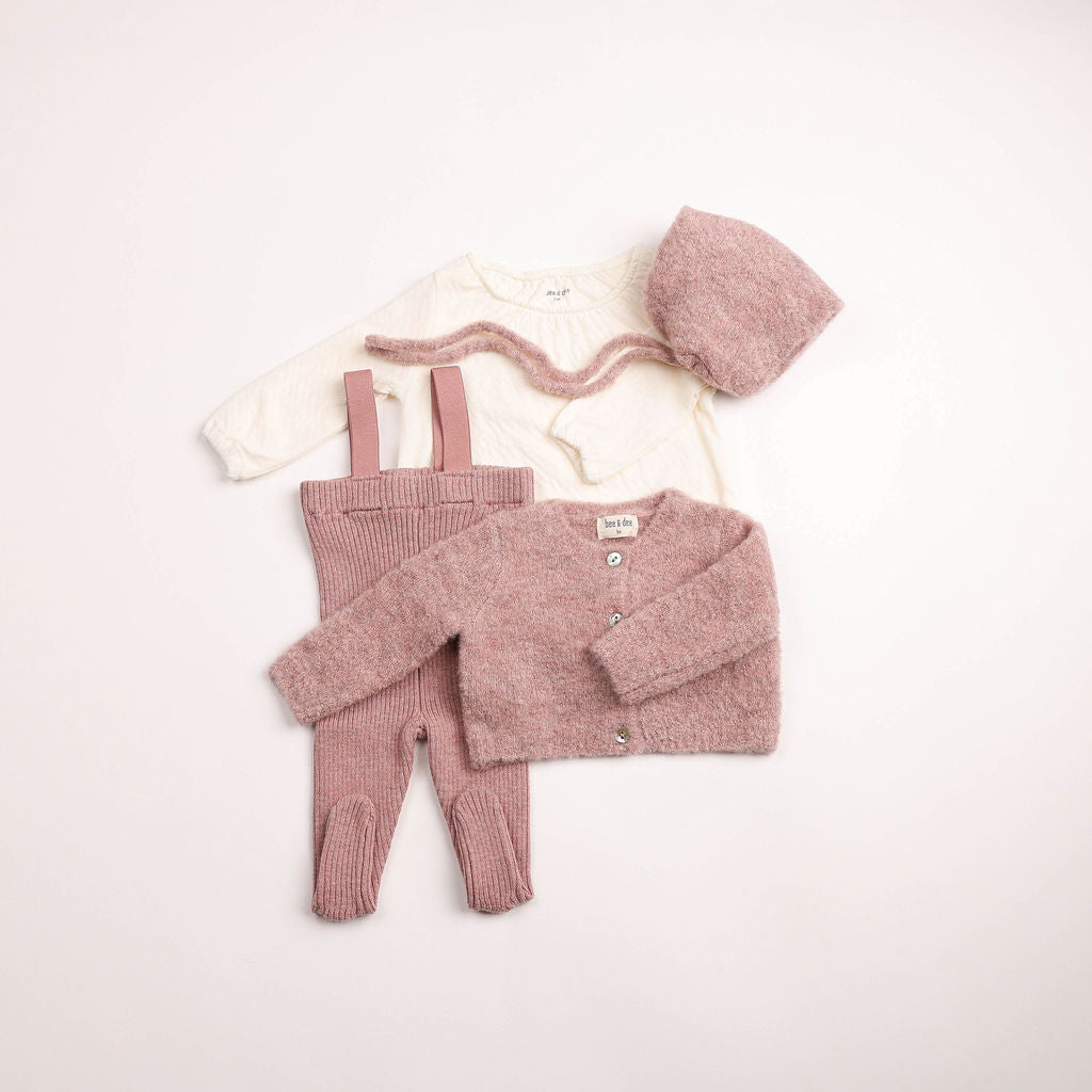 Bee & Dee Textured Wool Ensemble - Old Rose