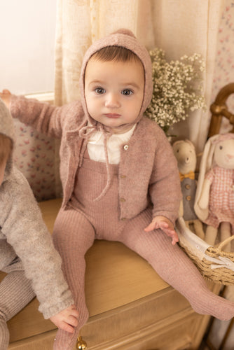 Bee & Dee Textured Wool Ensemble - Old Rose