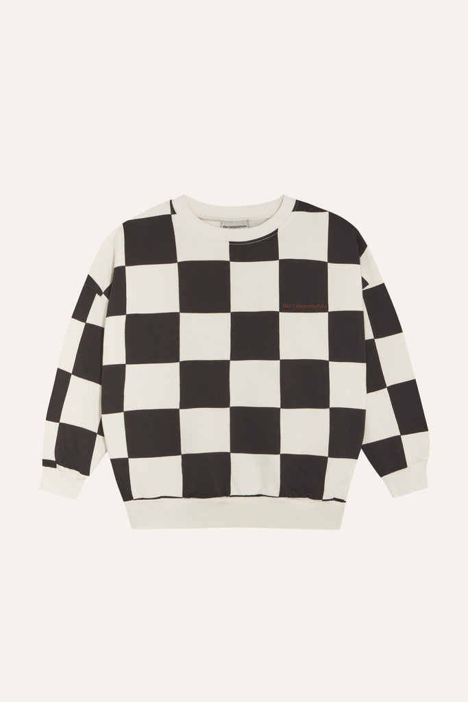 The Campamento Checked Sweatshirt - Ecru/Black