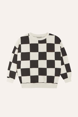 The Campamento Checked Sweatshirt - Ecru/Black