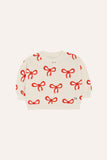 The Campamento Baby Big Bows Sweatshirt - Ecru