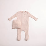 Bee & Dee To The Moon Footie And Beanie - Ballerina Pink