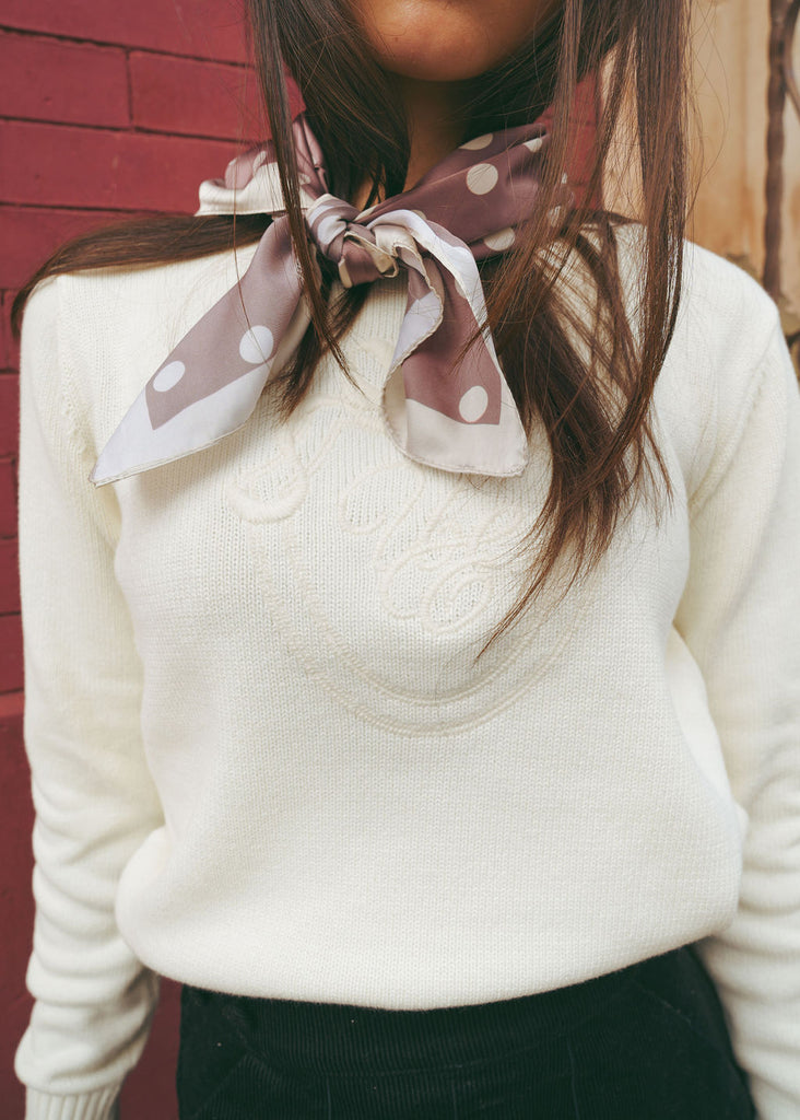 Urban Edge Tone On Tone Knit Sweater - Ivory