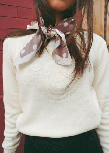 Urban Edge Tone On Tone Knit Sweater - Ivory