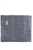 Bee & Dee Button Applique Velour Blanket-Storm Blue