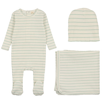 Bonjoy Ribbed Stripe 3PC Set - Mint