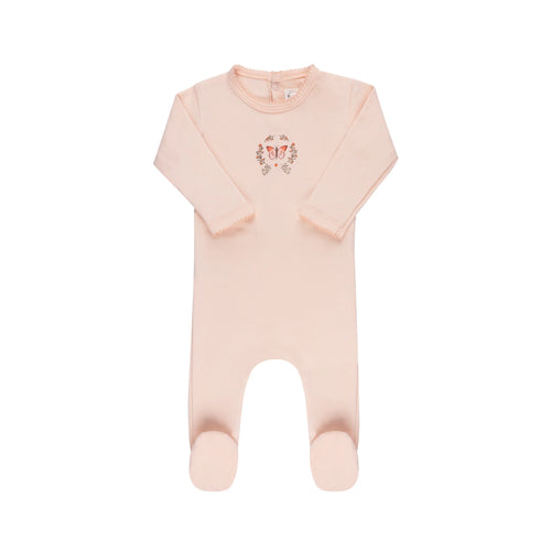 Ely's & Co Garden Floral Center Collection Footie - Pink