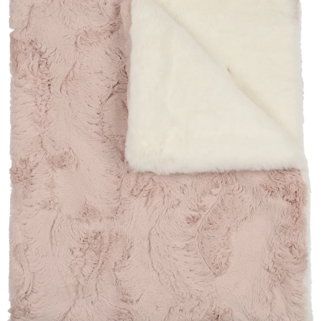 Peluche Natural & Rose Super Fluff Lux Fur Blanket