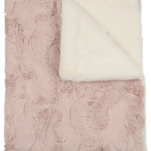 Load image into Gallery viewer, Peluche Natural &amp; Rose Super Fluff Lux Fur Blanket